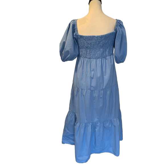 Anthropologie Blue Ruffle Tiered Dress - Picture 2 of 11